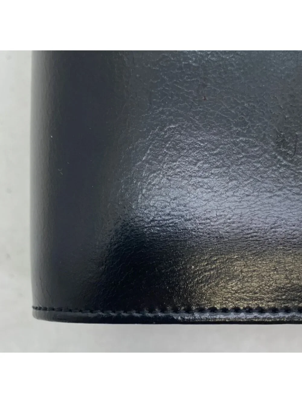 Fendi Vanity Bag Vintage Style Leather Black